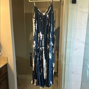 Elegant Navy and White Jumpsuit